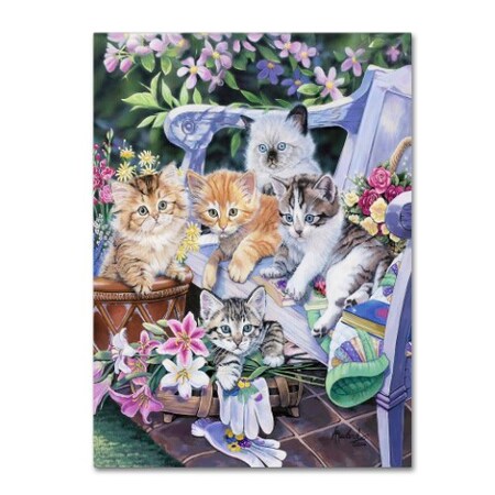 Trademark Fine Art Jenny Newland 'Purfect Gardening Buddies' Canvas Art, 35x47 ALI1971-C3547GG
